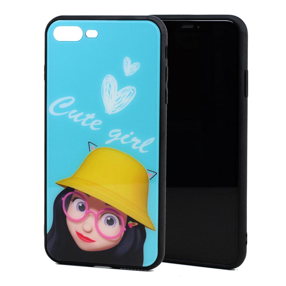 iPhone 8 Plus / 7 Plus Design Tempered Glass Hybrid Case (Cute Girl) image