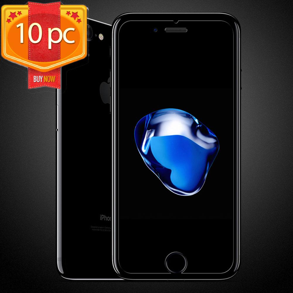 10pc Transparent Tempered Glass Screen Protector for iPhone 8 Plus / 7 Plus / 6S Plus / 6 Plus (Clear) image