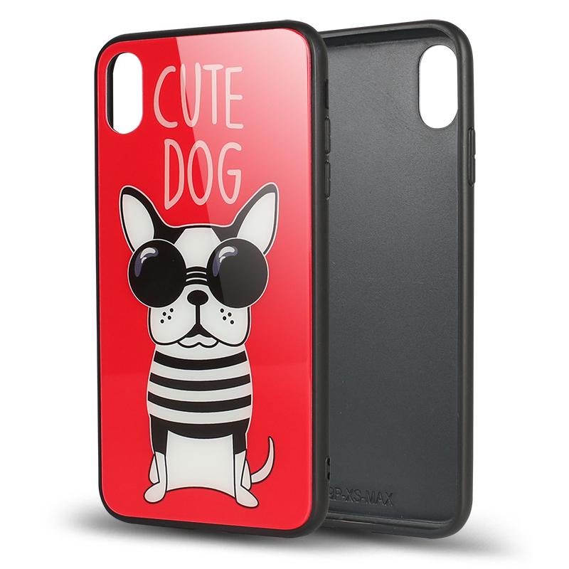 iPhone Xs Max Design Tempered Glass Hybrid Case (Cute Dog)