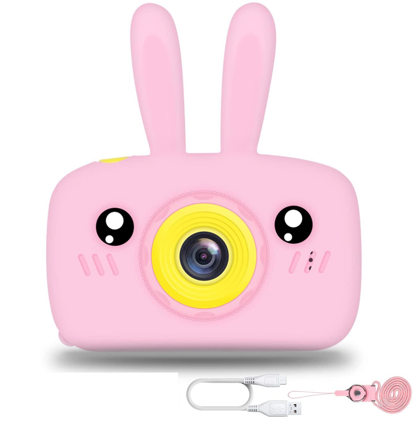 HD 1080P Digital Camera with Video Recorder Camcorder and Games Toys (Pink Rabbit) image