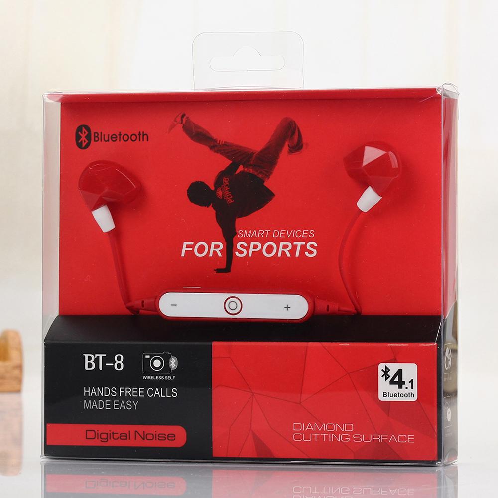 HD Wireless Bluetooth Stereo Sports Headset BT8 (Red) image