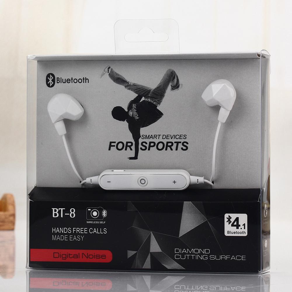 HD Wireless Bluetooth Stereo Sports Headset BT8 (White) image