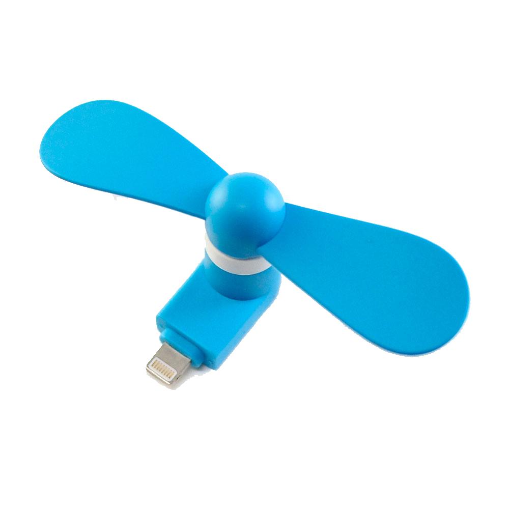iPhone Lighting Portable Cell Phone Mini Electric Cooling Fan (Blue)