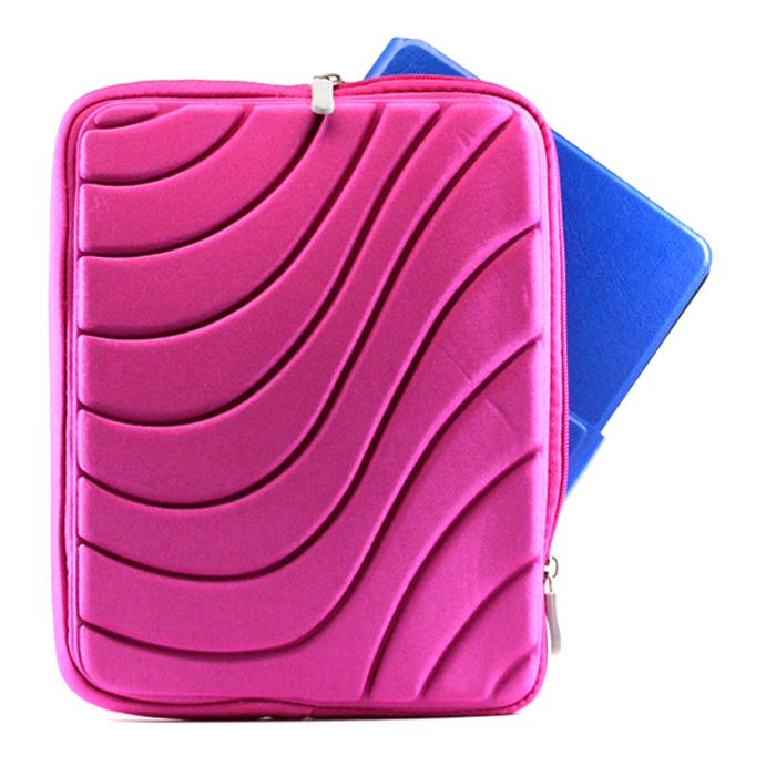 Wave Design iPad Tablet Sleeve Pouch Bag with Zipper 10 Inch (Hot Pink)