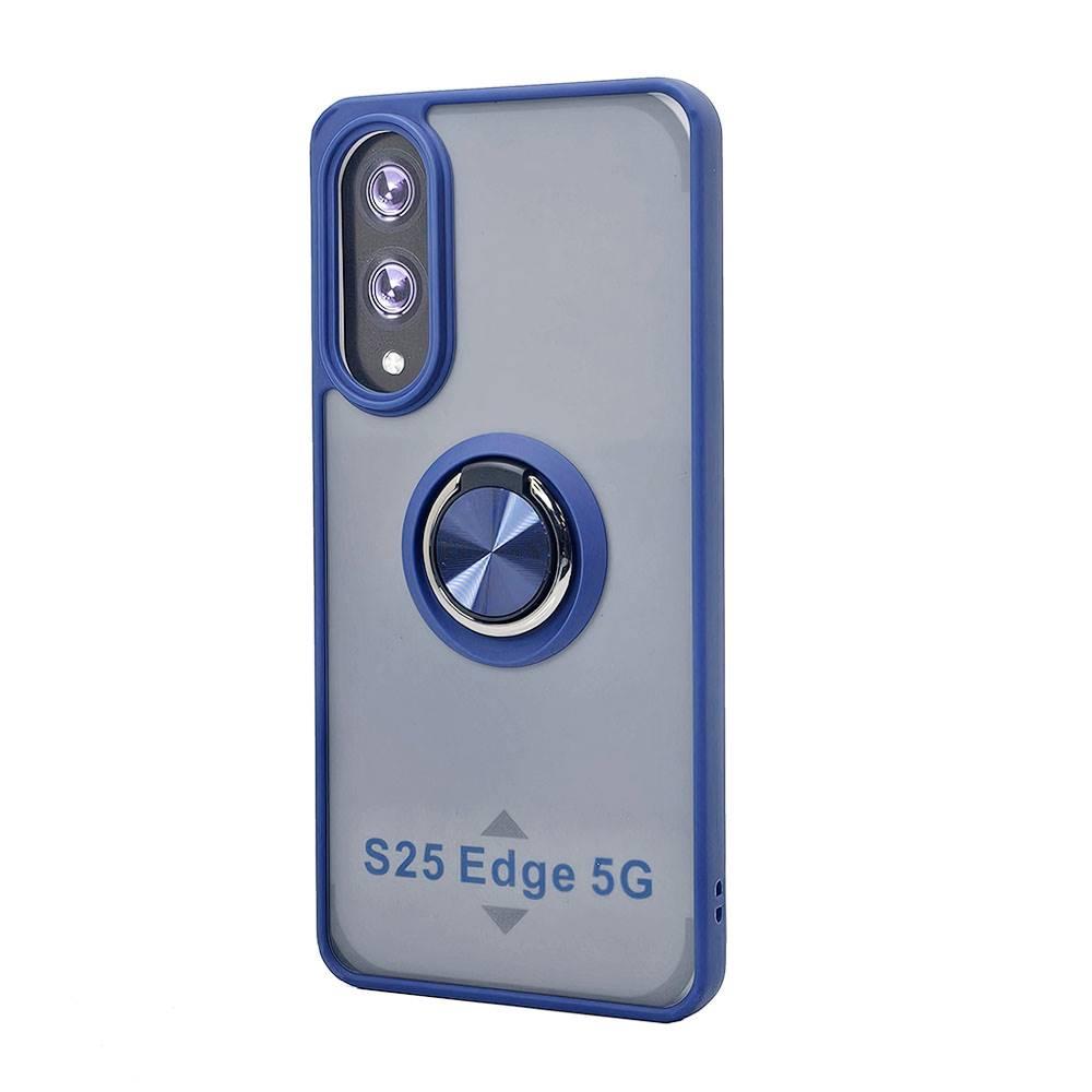 Tuff Slim Armor Ring Stand Case for Samsung Galaxy S25 Edge Navy Blue Protective Cover image