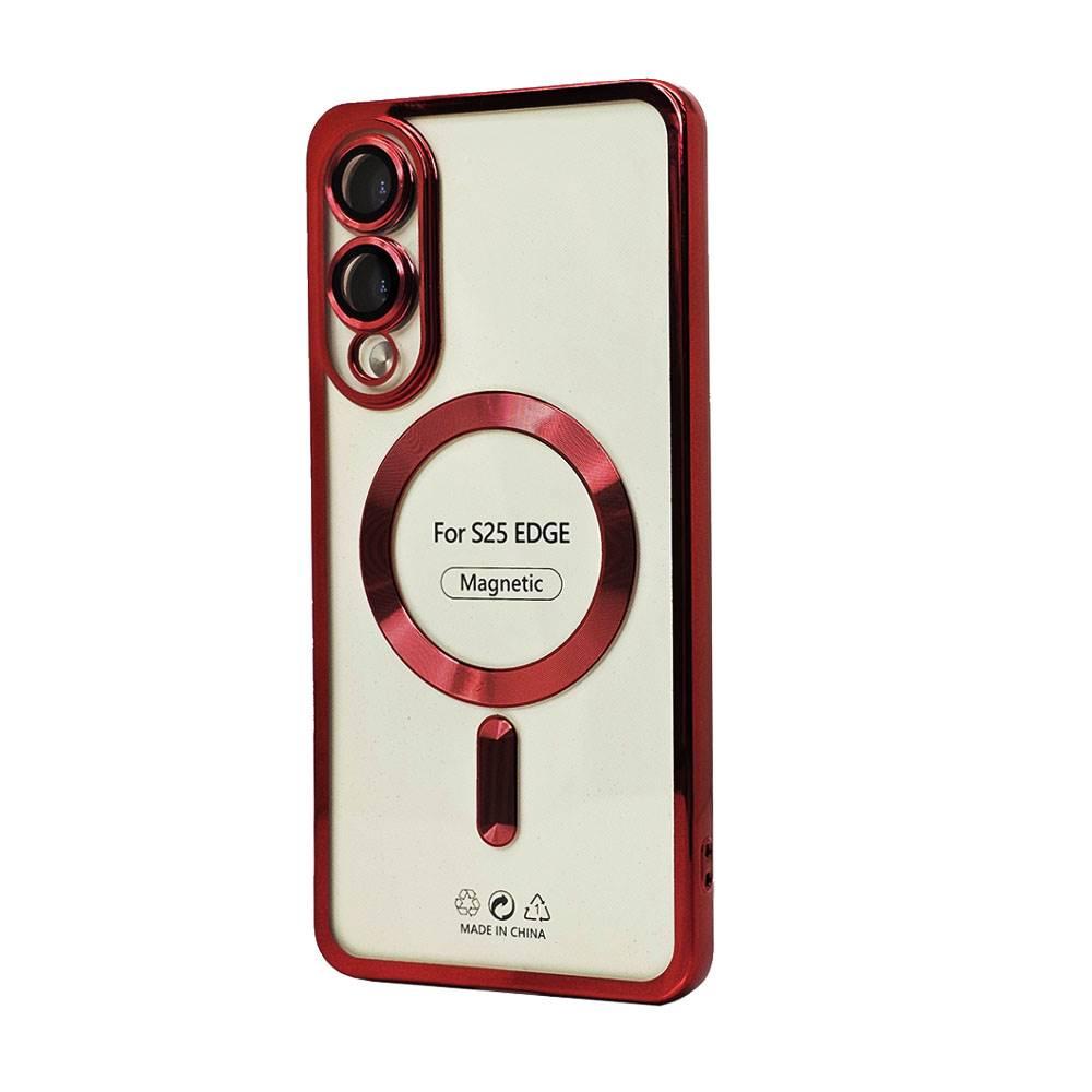 Red Magnetic MagSafe TPU Case with Camera Protection for Samsung Galaxy S25 Edge image