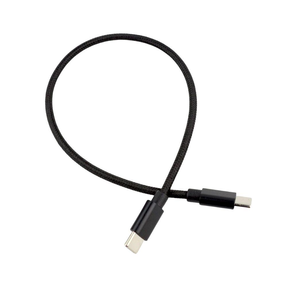 Mini 8" Type C to Type C Cable 65W Fast Charging Nylon Braided USB-C Cord Black image