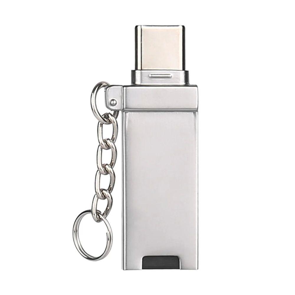 2-in-1 MicroSD Card Reader USB-A & Type-C Adapter Universal Data Transfer Silver image