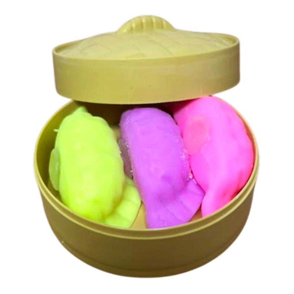 Momo Shape Stress Relief Squishy Toy – Assorted Colors – 12(3 pcs) Wholesale Box image