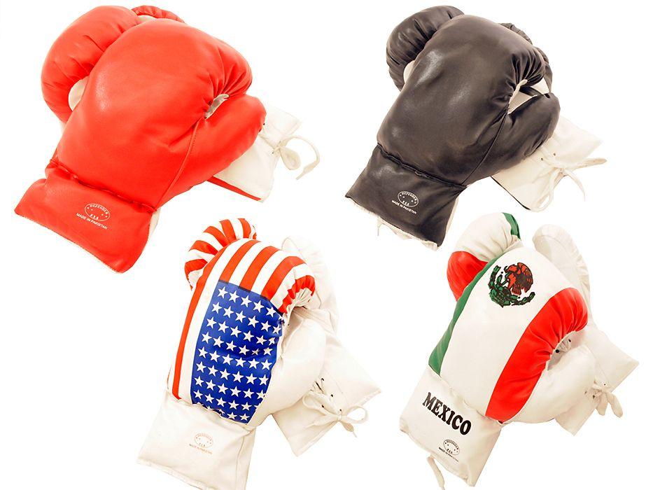 12-oz Boxing Gloves in 4 colors option Red, Black, USA, Mexico