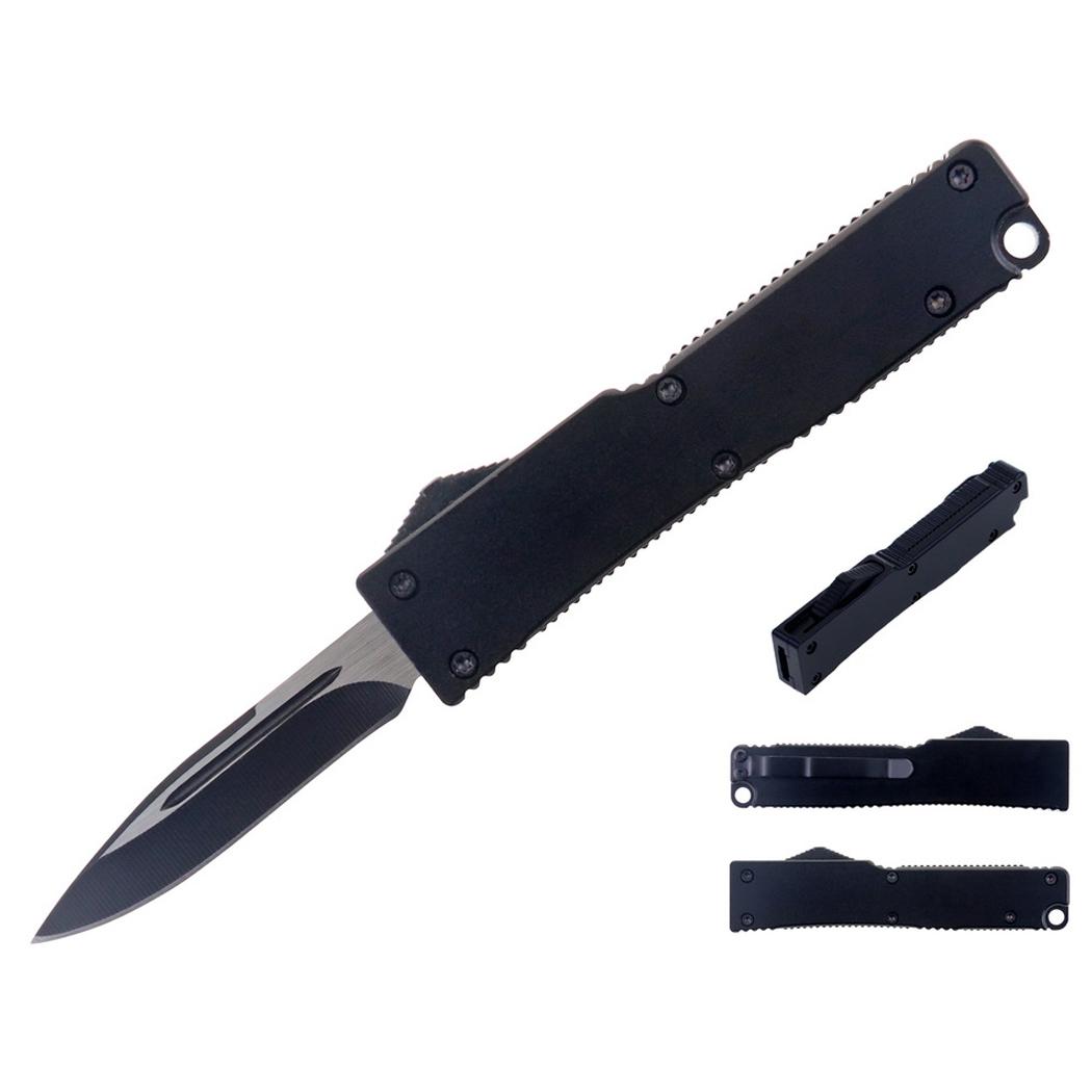 Defender 5.25 Inch Black Tactical Assisted Knife With Belt Clip image