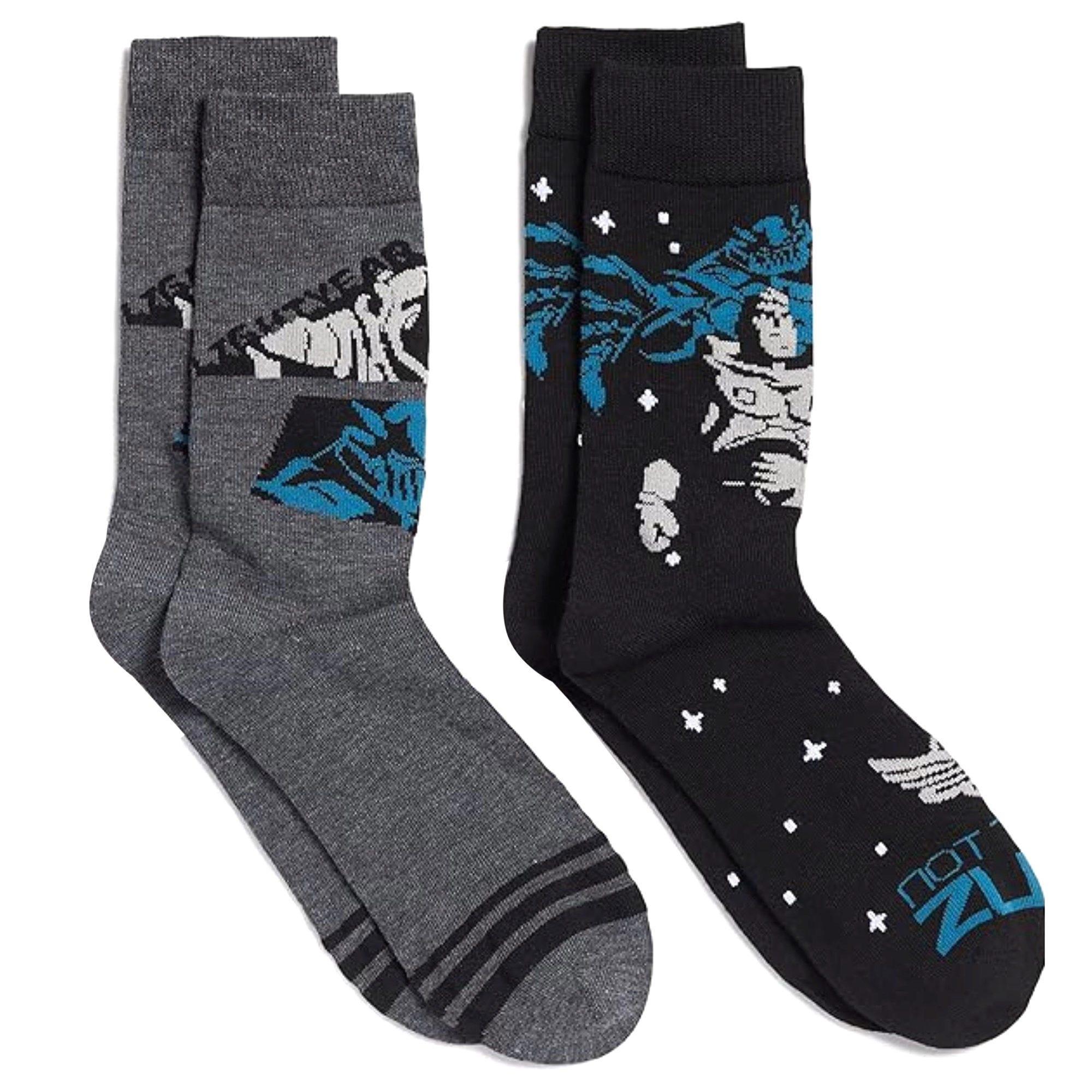 2 Pack Lightyear Mens Crew Socks Size 10-13 in Black Color