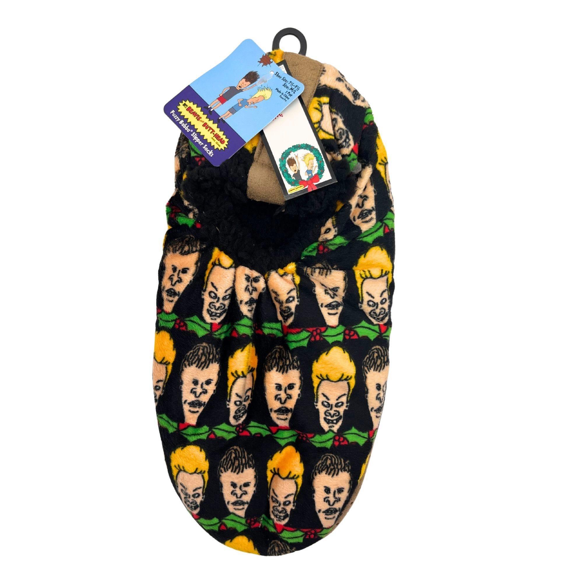Mens Xmas Beavis & Butthead Fuzzy Slippers in Assorted Sizes image