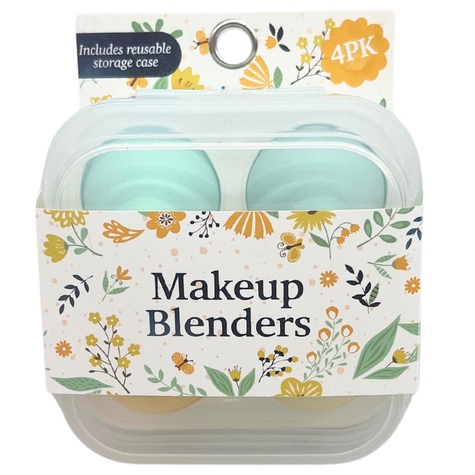Yellow & Green 4 Pack Makeup Blender Sponges with Storage Case image