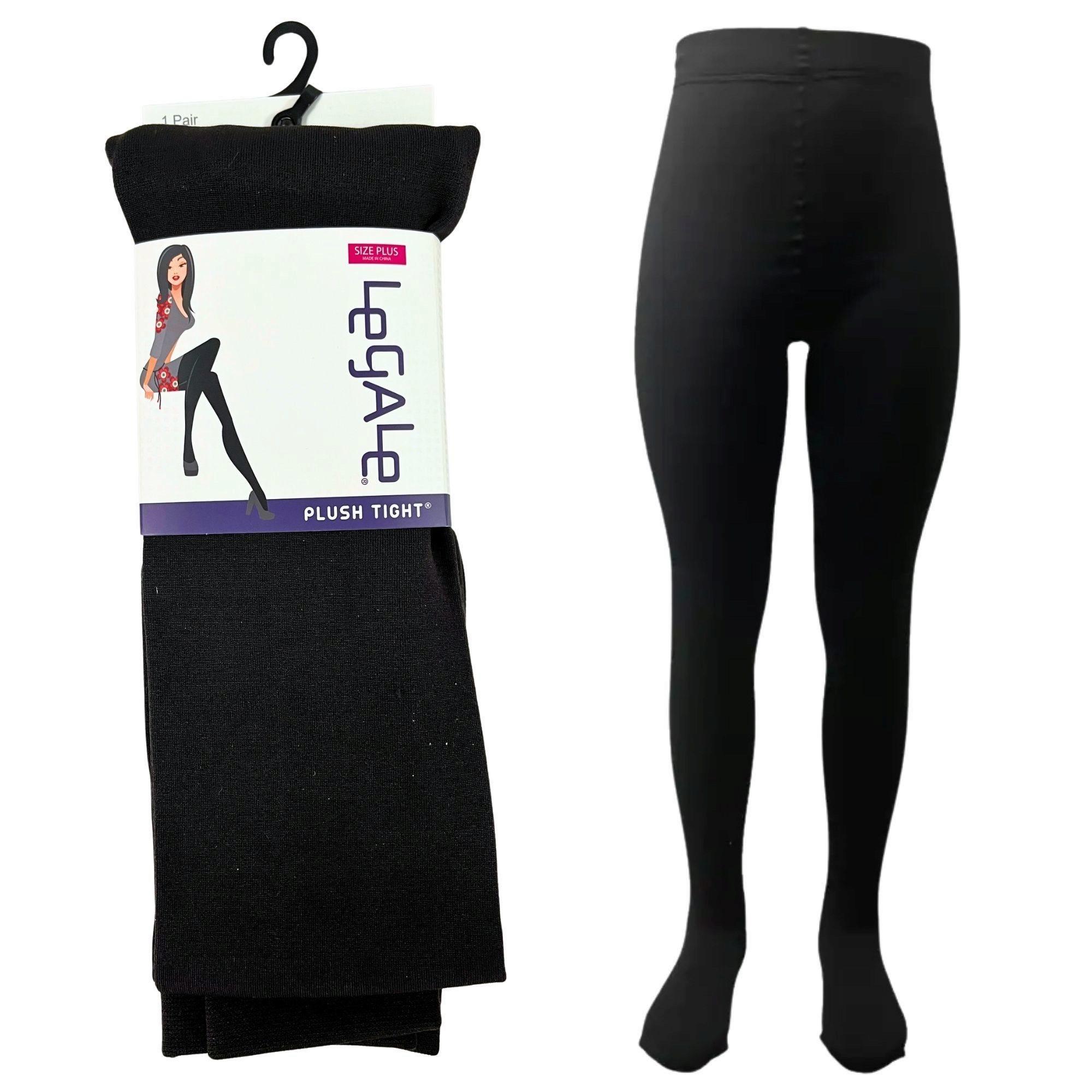 Legale Plush Lined Tights Plus Size in Espresso