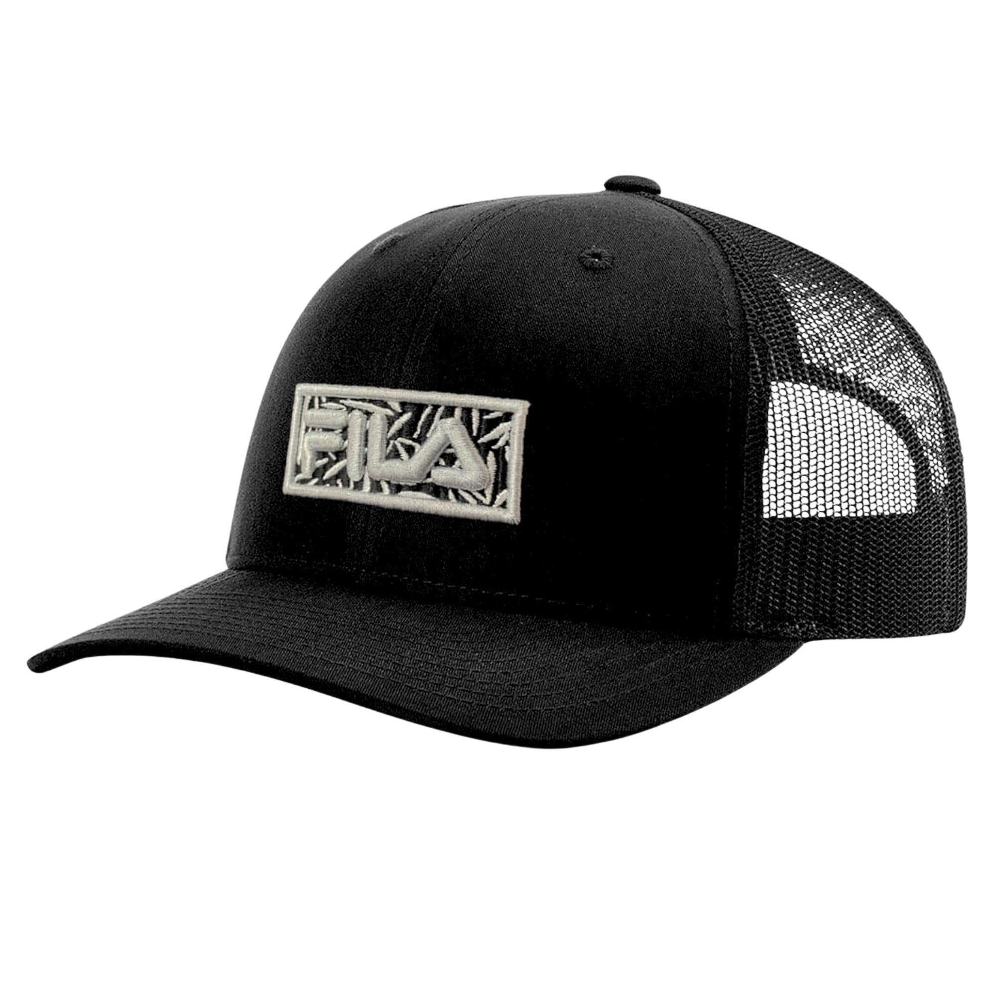 Fila Unisex Adjustable Mesh Black Trucker Snapback Hat image