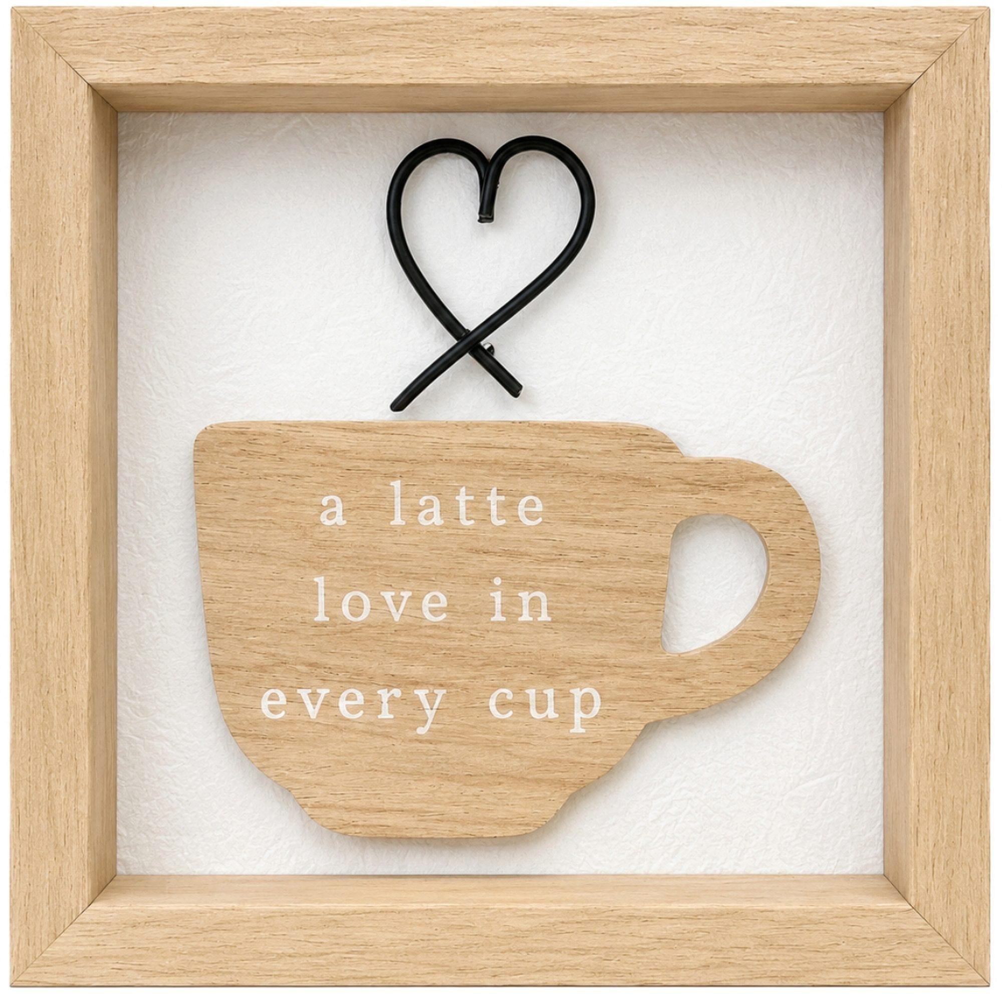6"x6" Natural MDF Latte Love Décor Sign image