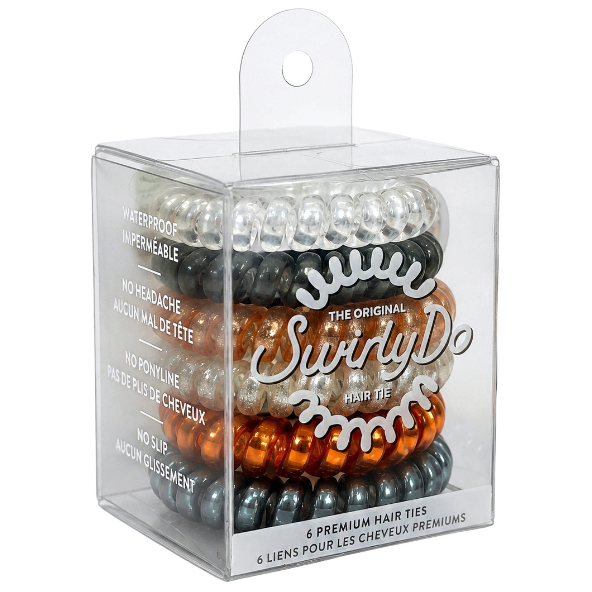 Lindo 6 Piece Hair Tie Set in Gift Box in Dark Glitter Designs image