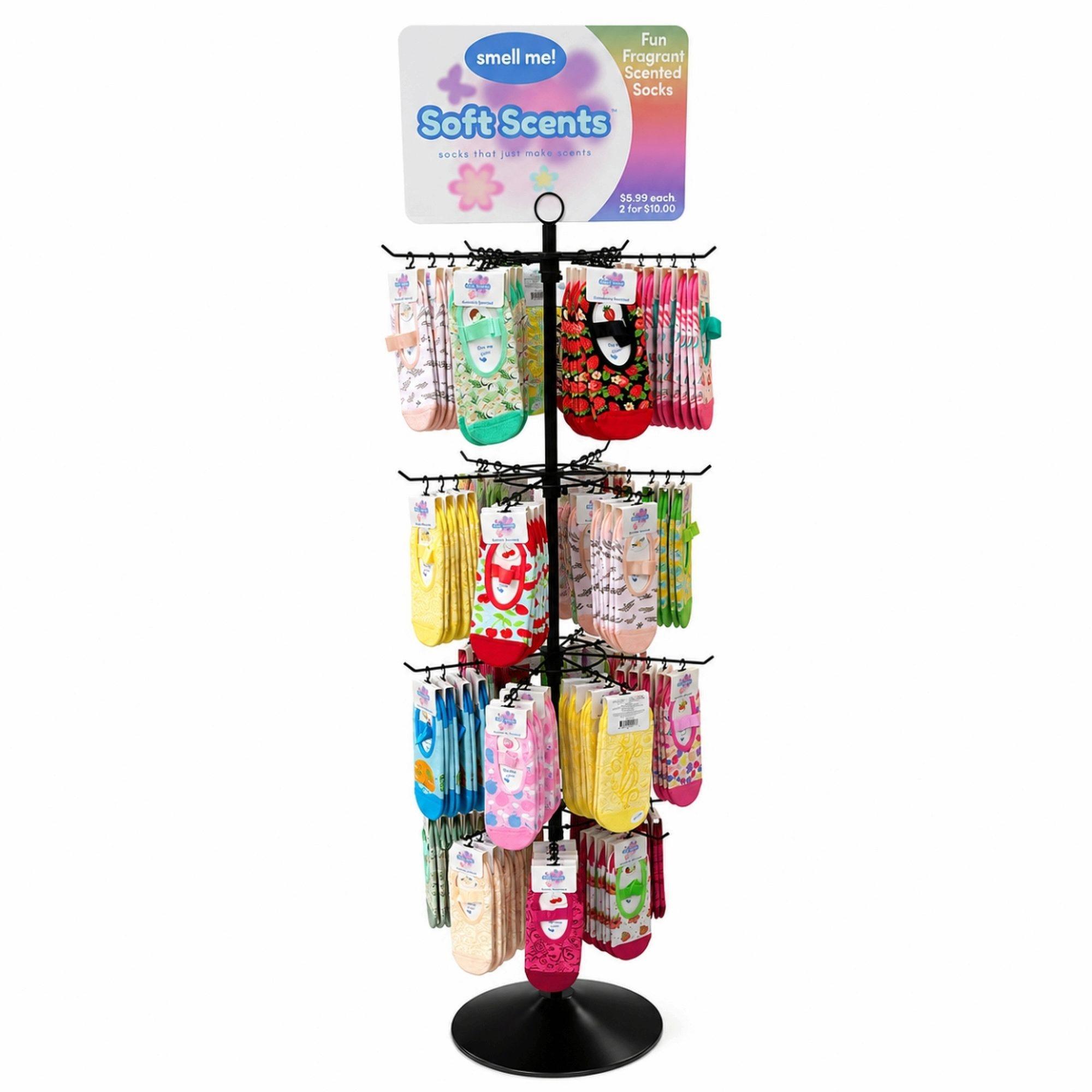 Precious Moments Soft Scents Assorted Scented Slipper Socks with Grip in 128 Piece Turnstyle Floor Display image