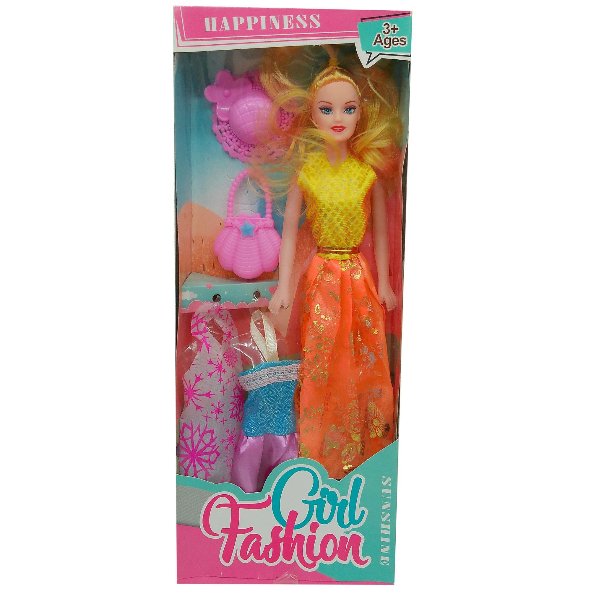 11" Blonde Fashion Doll with Outfits and Accessories Set image