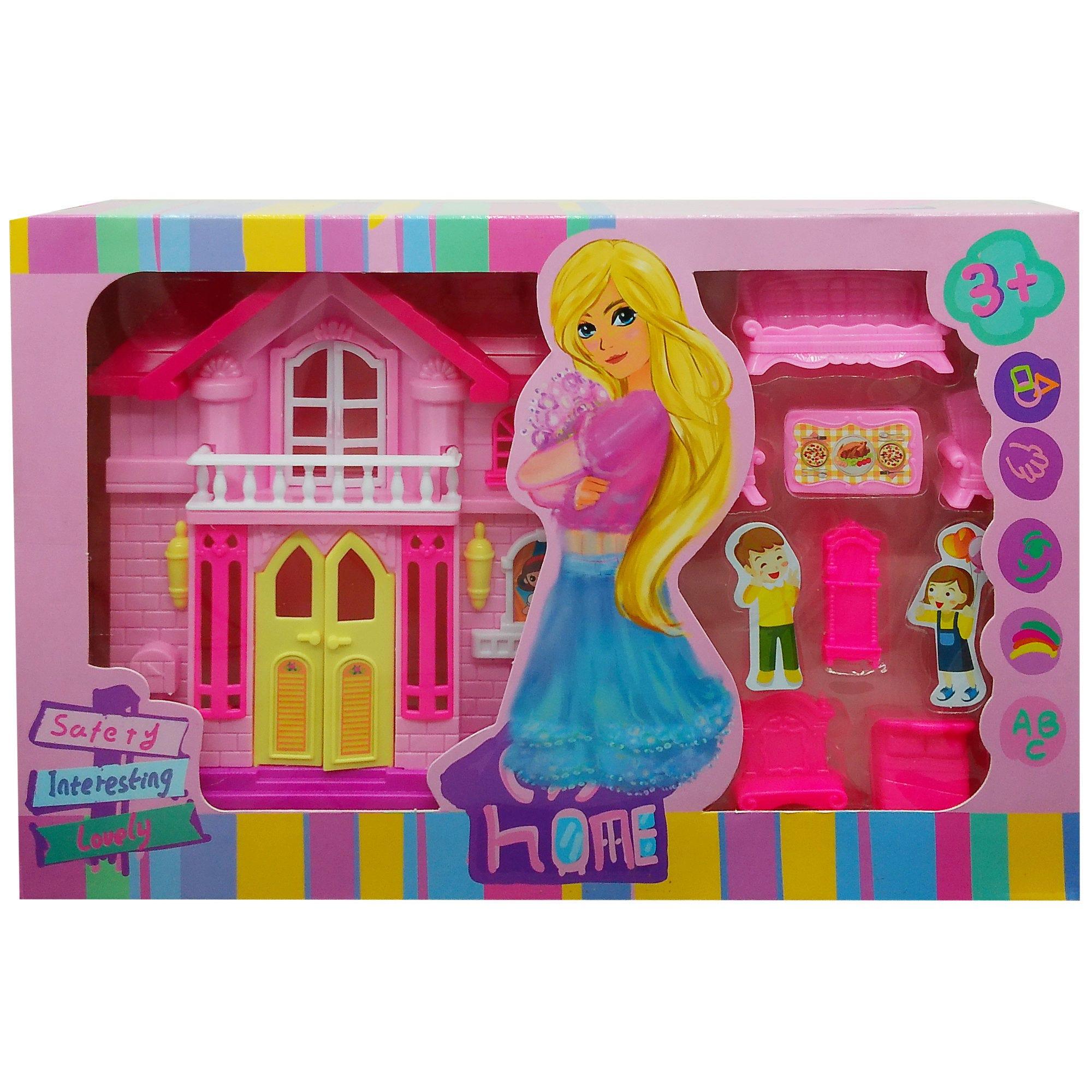 8 Piece House Playset with Mini Furniture Set in Assorted House Styles image
