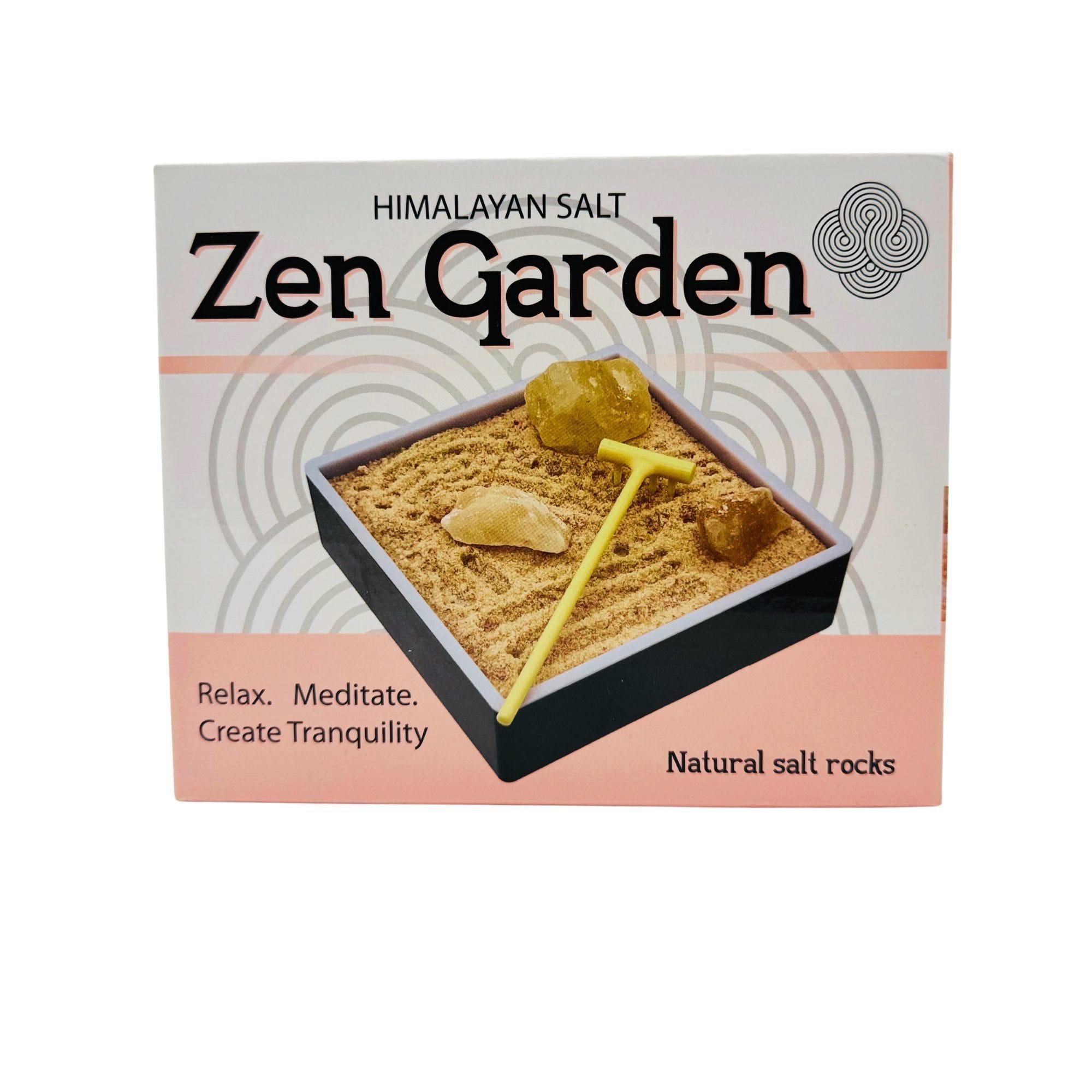 Himalayan Salt Tabletop Zen Garden with 3 Himalayan Salt Rocks image