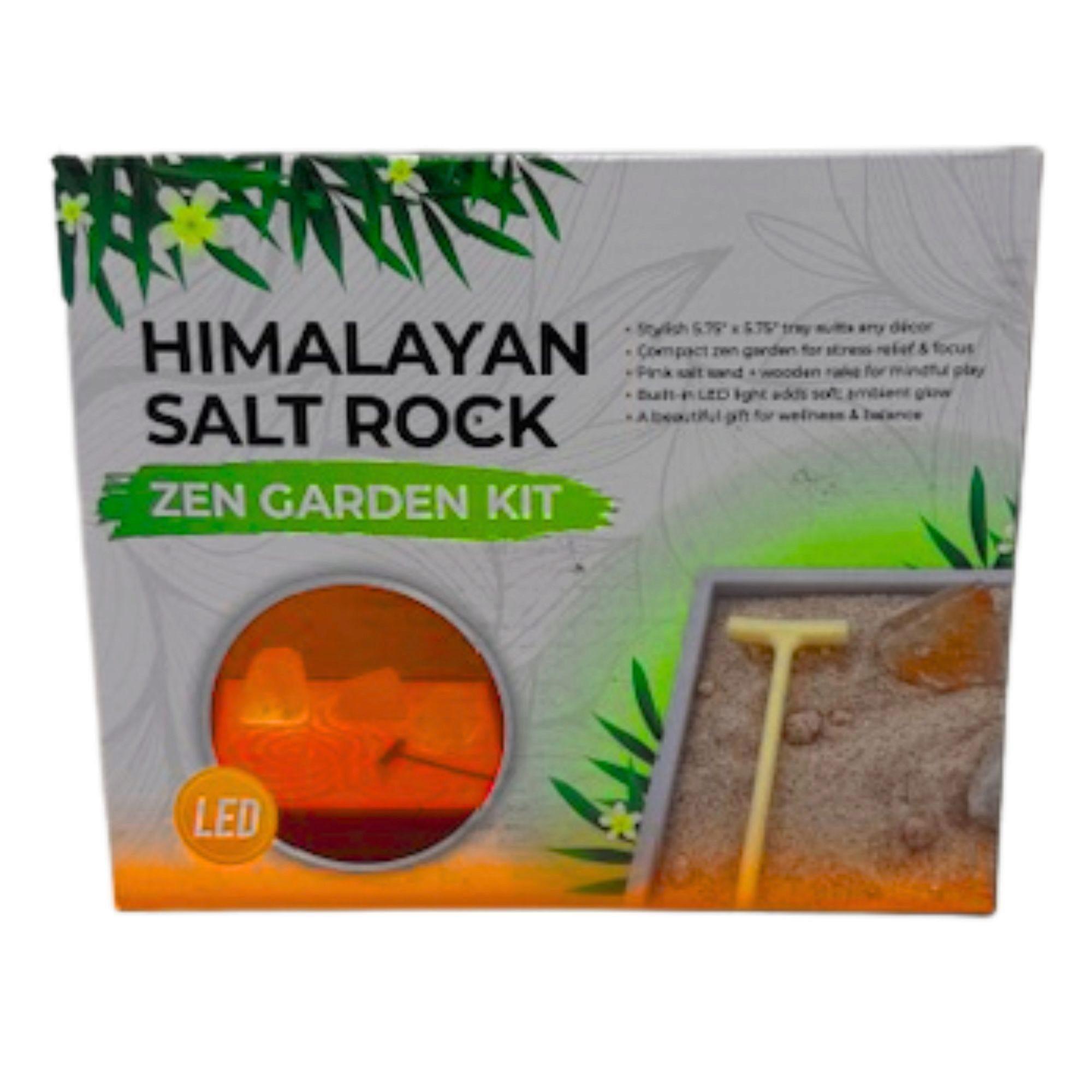 5.75 x 5.75" Himalayan Salt Rock Zen Garden Kit with Light and Accessories image