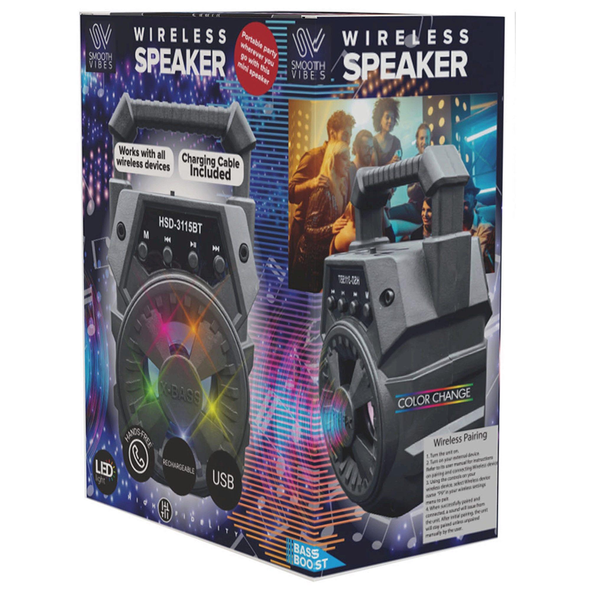 7" 6W RMS Portable Mini Wireless Speaker with LED Lights image