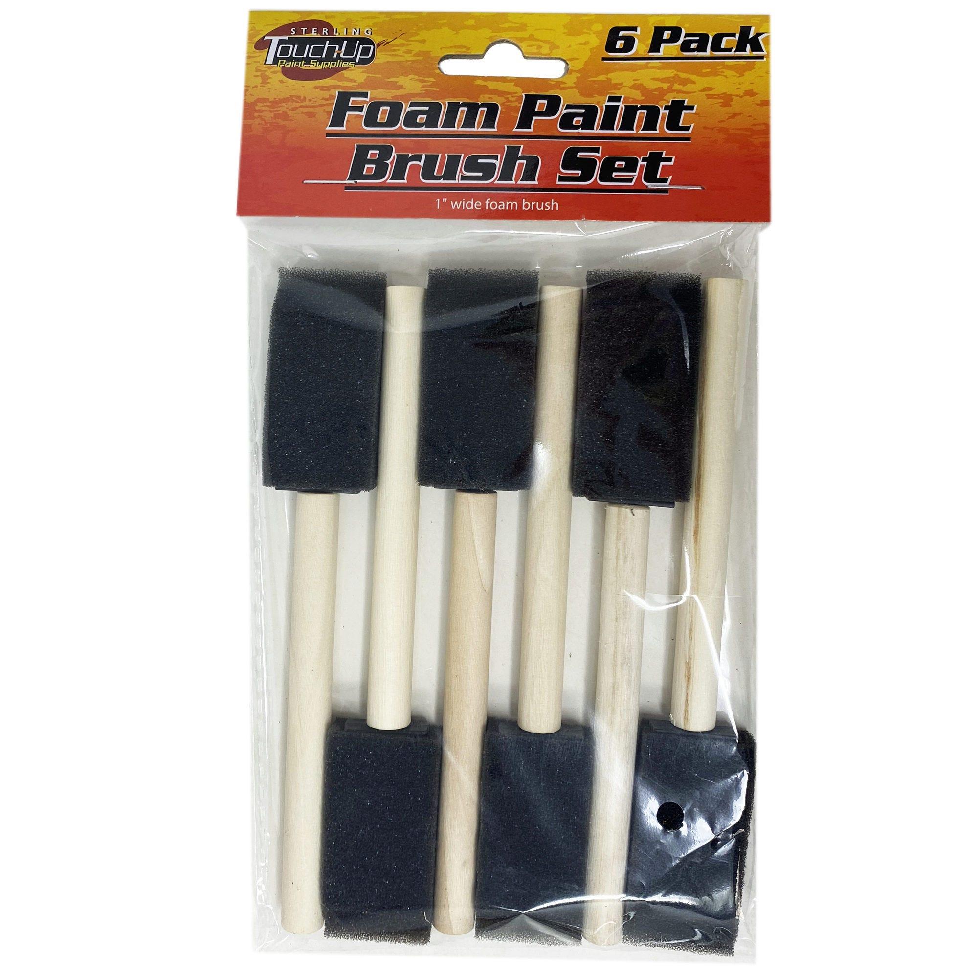 6 Pack Foam Paint Brush Set image