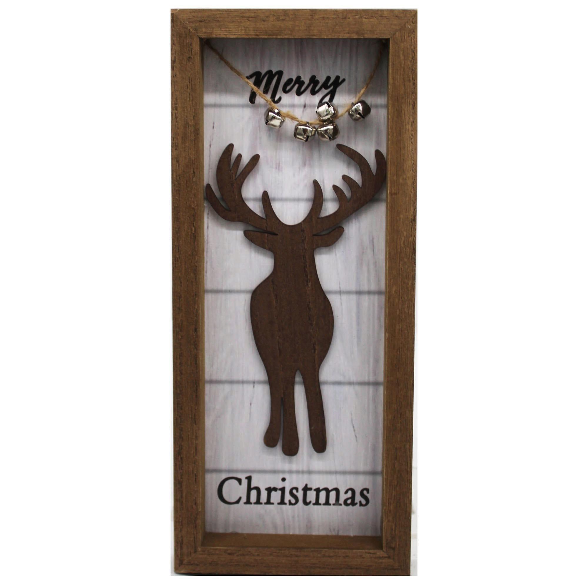 Merry Christmas Reindeer and Bells Tabletop Decor image