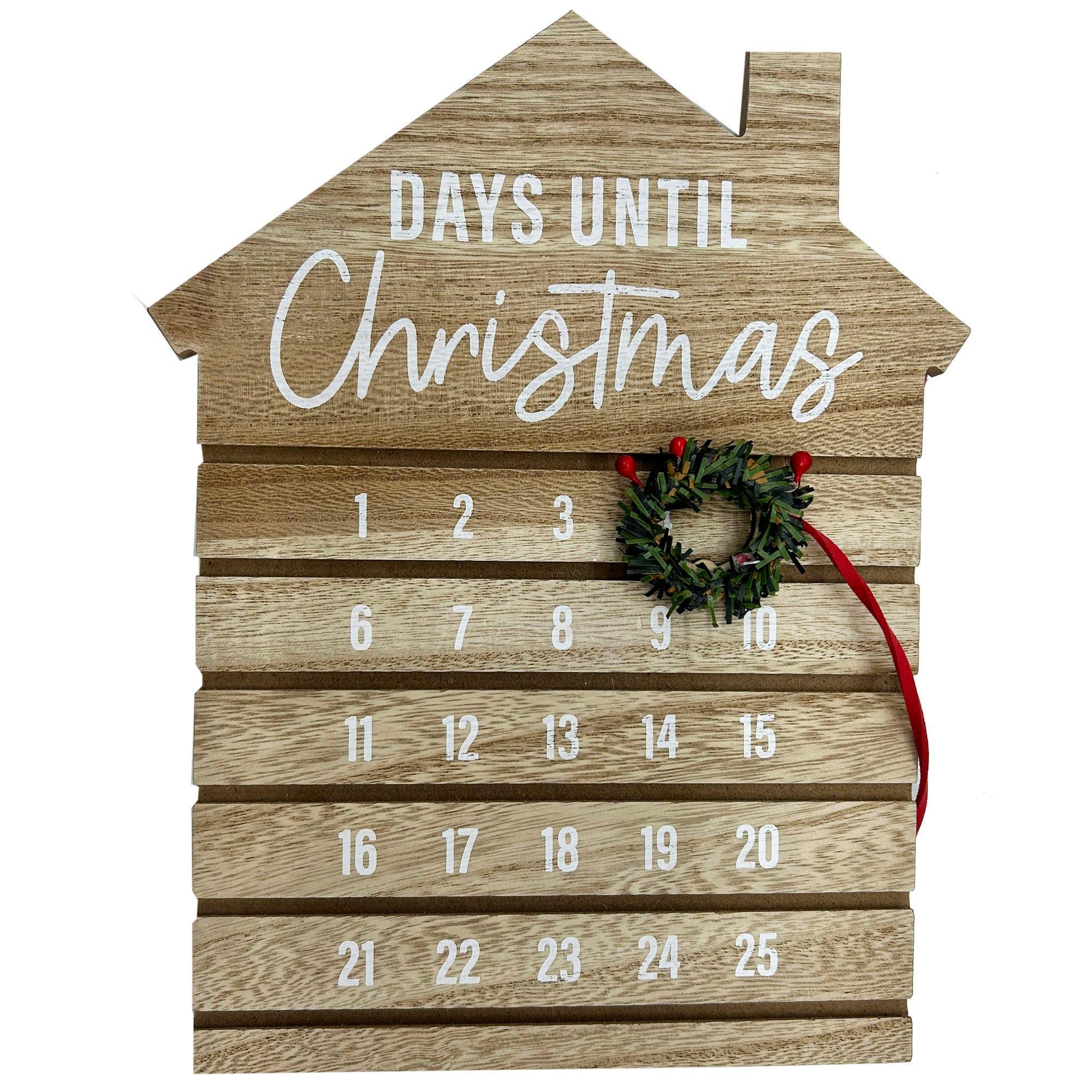 Hanging Christmas Countdown House Shape Calendar with Pendant Wreathe image
