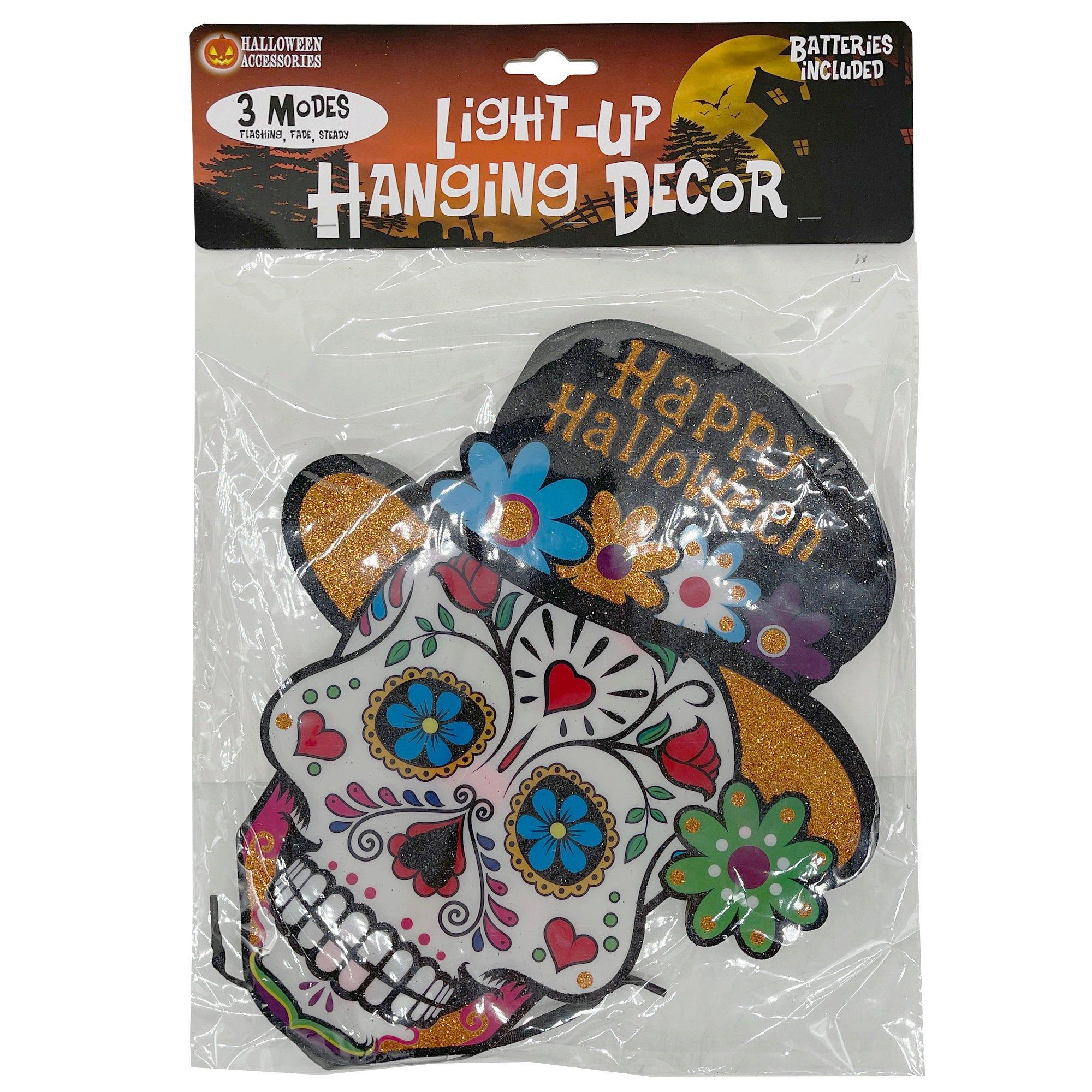 Day of the Dead Sugar Skull Core Board LED Light-Up Hanging Decor image