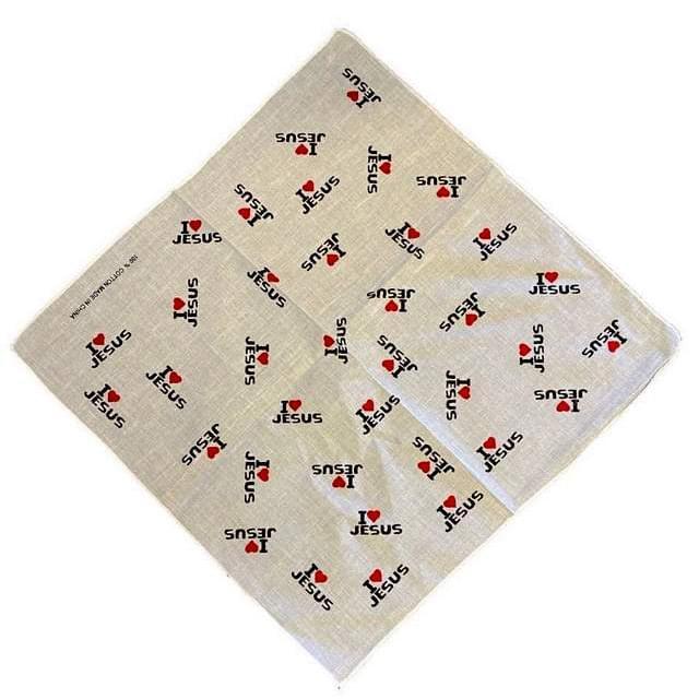 White "I Love Jesus" Bandanas image