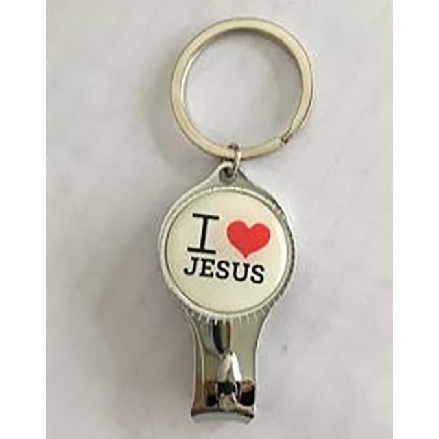 I Love Jesus Keychain With Nail Clipper image
