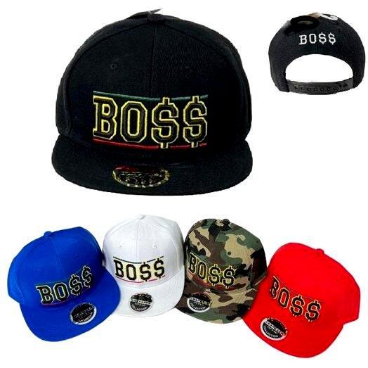 BO$$ Flat Bill Snapback Hats - Assorted Colors image