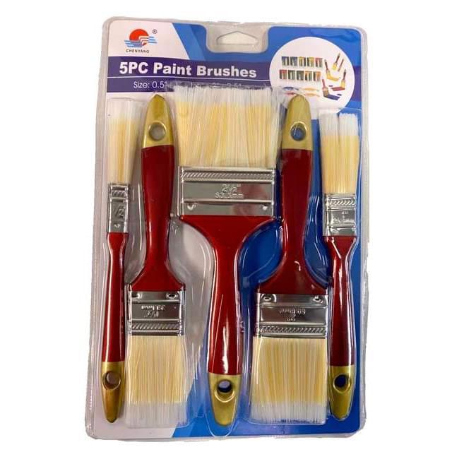 5 Pcs Paintbrush Set In Plastic Sealed Packaging image