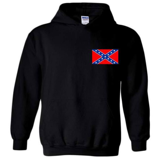 Small Rebel Flag Hoodies - Black XXL image