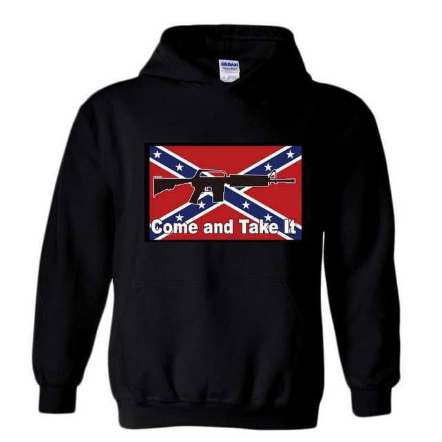 "Come And Take It" Rebel Flag & Rifle Hoodies - Black M/L/XL image