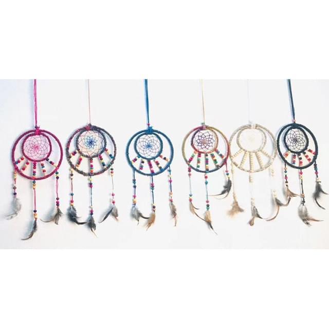 Assorted Colorful Handmade Dream Catchers With Beads image