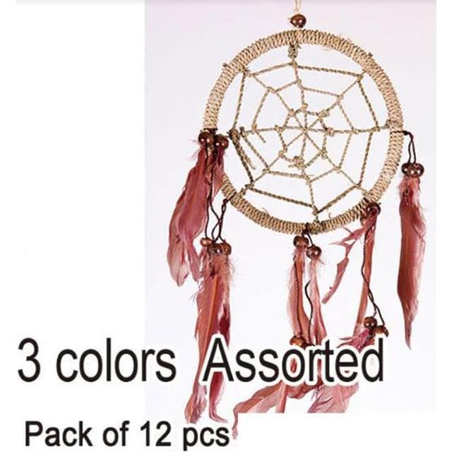 Assorted Color Dream Catchers With Beads - 3.5 Inch Diameter image
