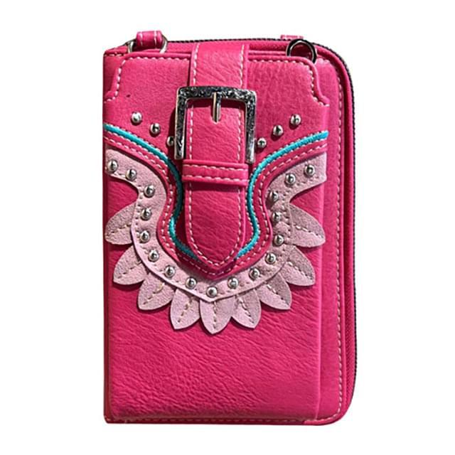 Montana West American Bling Phone Wallet Crossbody - Pink image