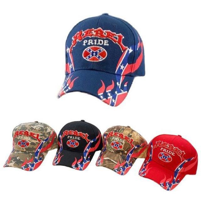 "Rebel Pride" With Flames Baseball Caps/Hats image