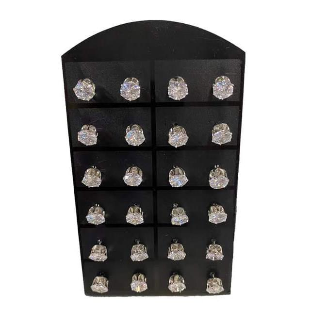 Round Crystal Stud Earrings With Display image