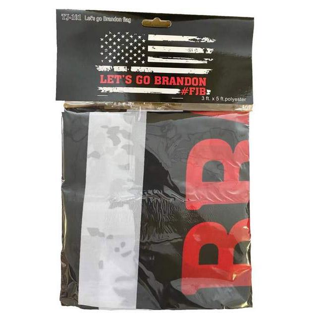 "Let's Go Brandon" Black & White USA Flags - 3' x 5' image