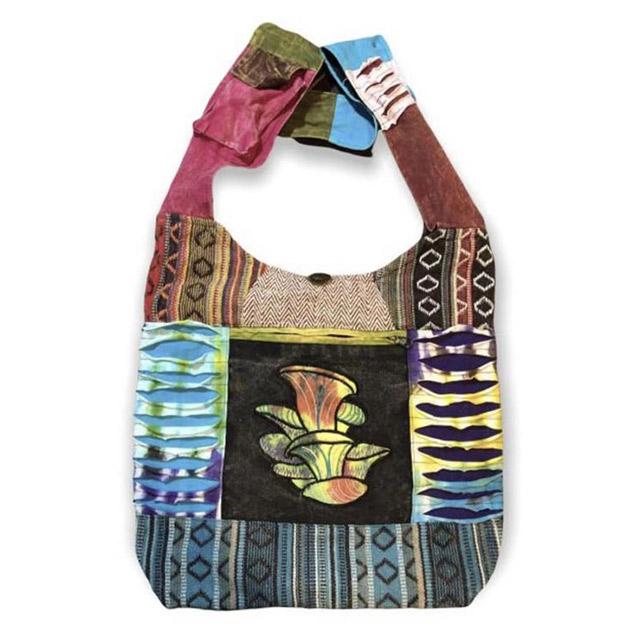 Handmade Razor-Cut Hobo Bags - Tie Dye Oyster Mushroom image