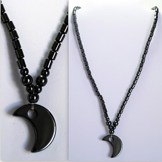 Magnetic Hematite Moon Necklaces image