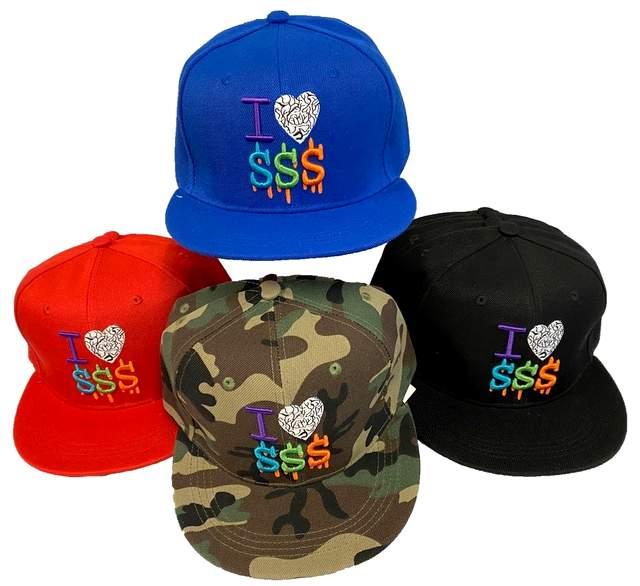 "I Love $$$" Snapack Flat Bill Hats image