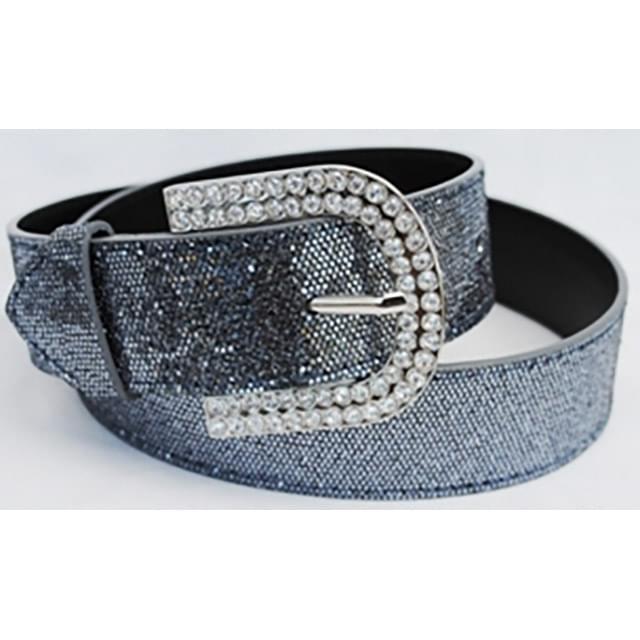 Dark Gray Sparkle Belts With Rhinestone Buckle image