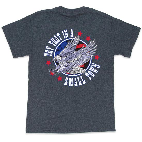 "Try That In A Small Town" Eagle Graphic T-Shirts - Dark Heather image