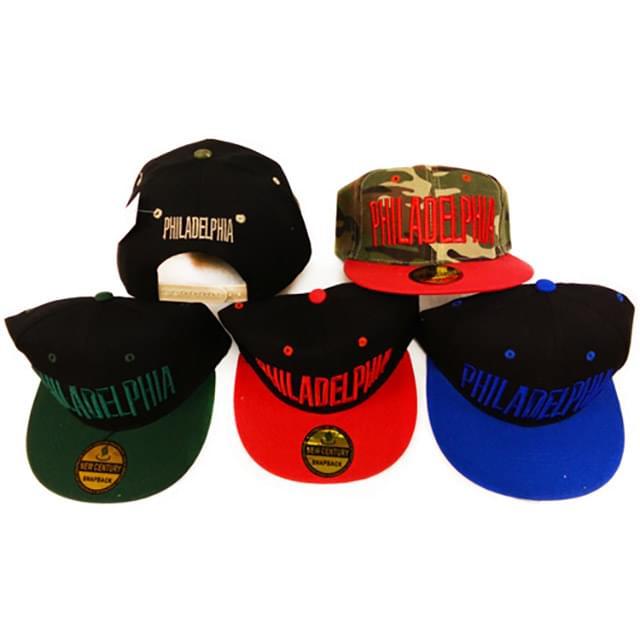 Philadelphia Flat Bill Snapback Hats - Assorted image